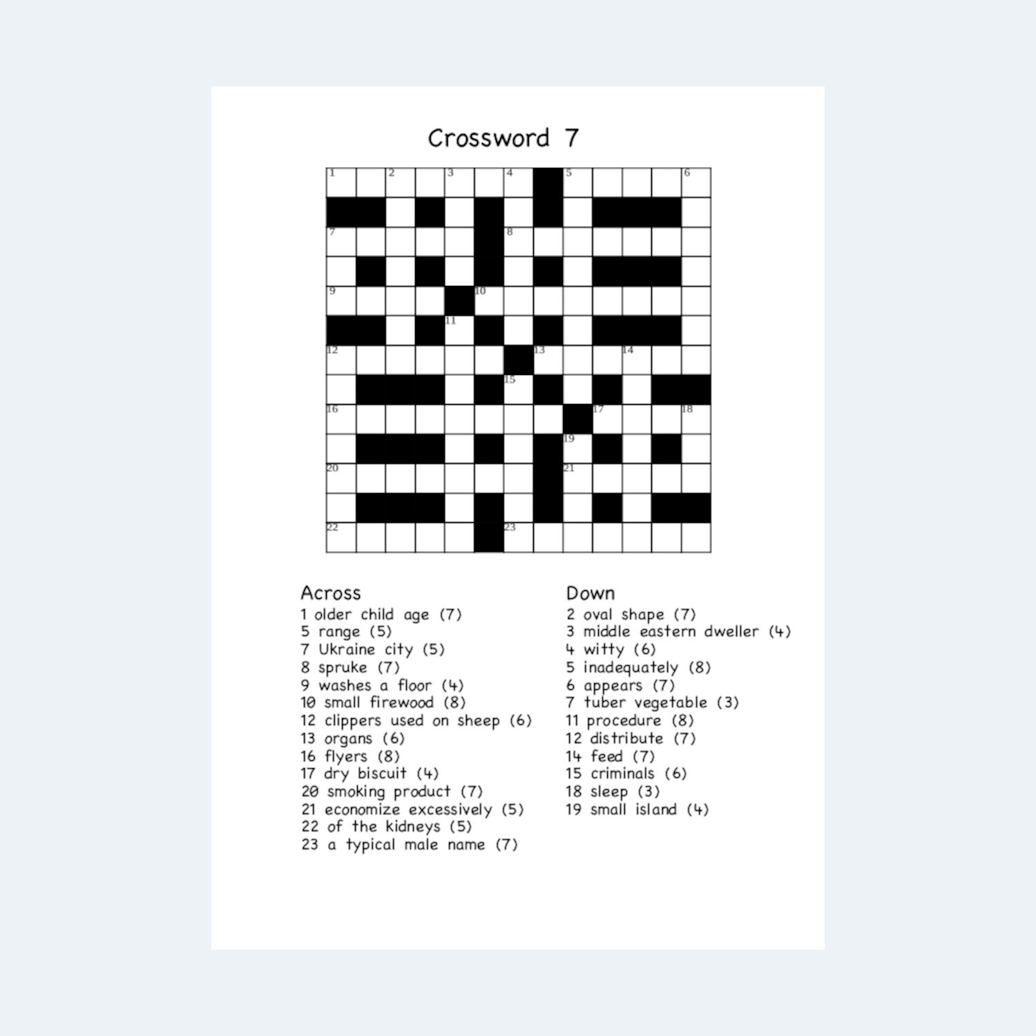 Crossword Puzzles 60 Printable Crossword Puzzles With Solutions Digital Download Etsy UK