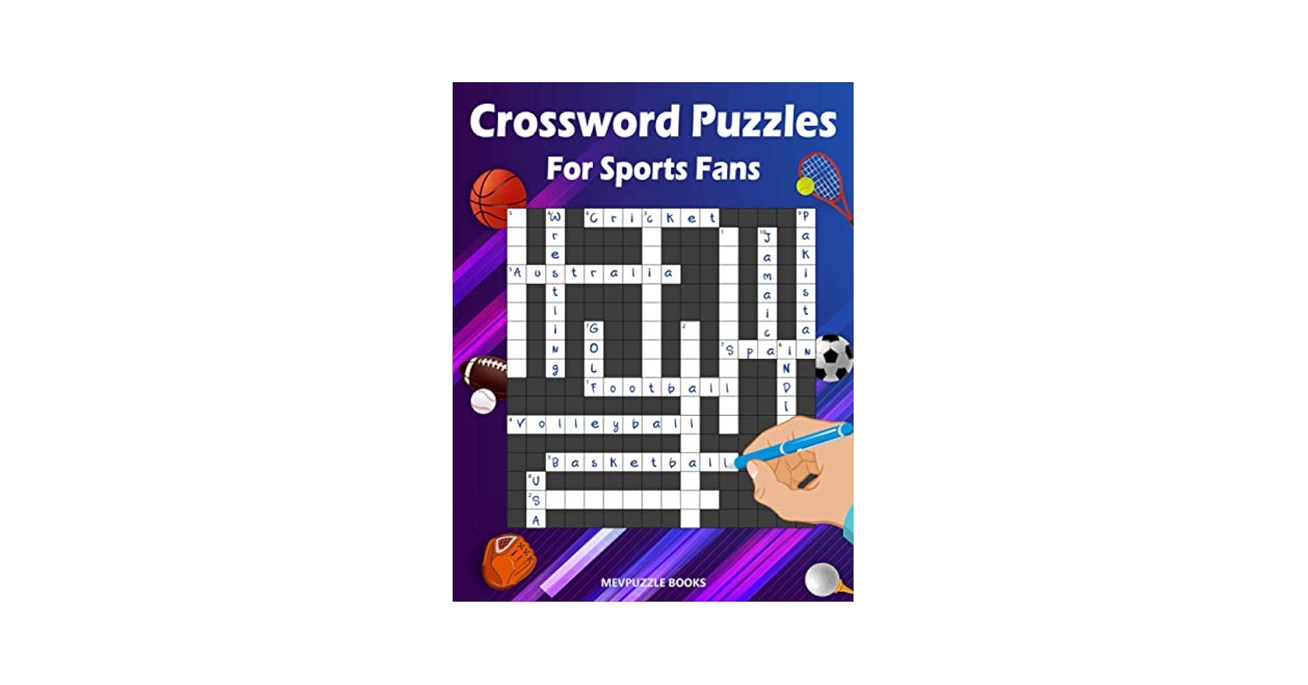 Crossword Puzzles For Sports Fans 90 Activity Puzzles About All Sports Football Baseball Tennis Hockey Soccer And Much More With Answers By Books MevPuzzle Amazon ae
