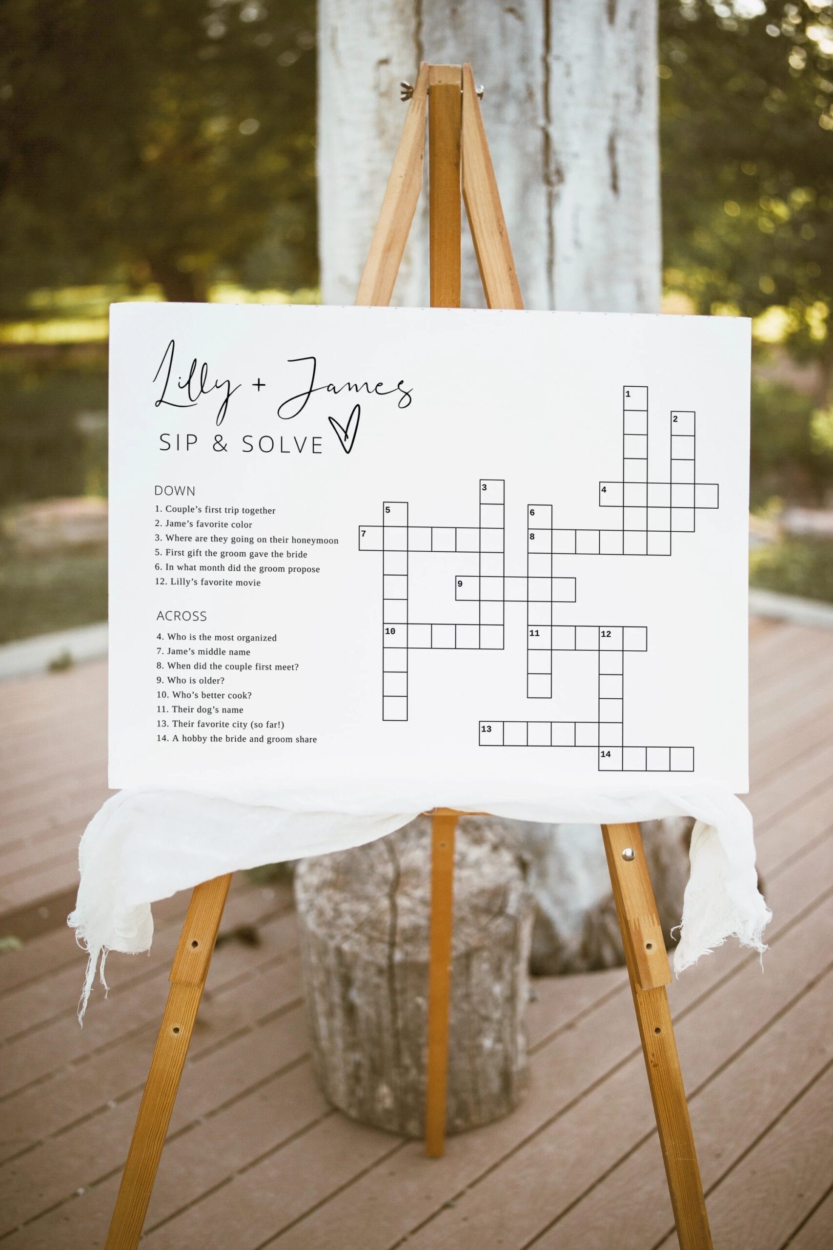 Custom Wedding Crossword Puzzle Template Personalized Bridal Shower Crossword Game Sip Solve Wedding Game Download Wedding Crossword Etsy
