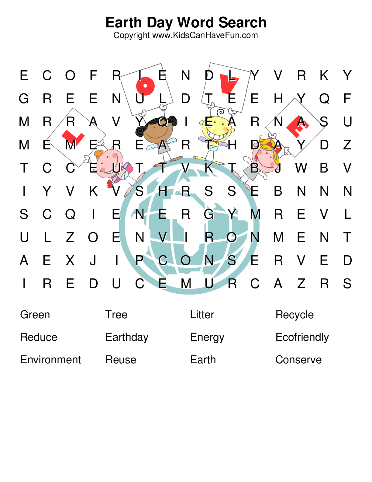 Recycling Crossword Puzzle Printable