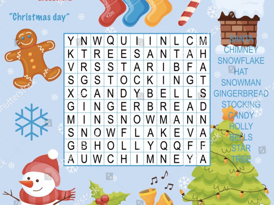 Easy Word Search Crossword Puzzle Christmas Stock Vector Royalty Free 1858904920 Shutterstock