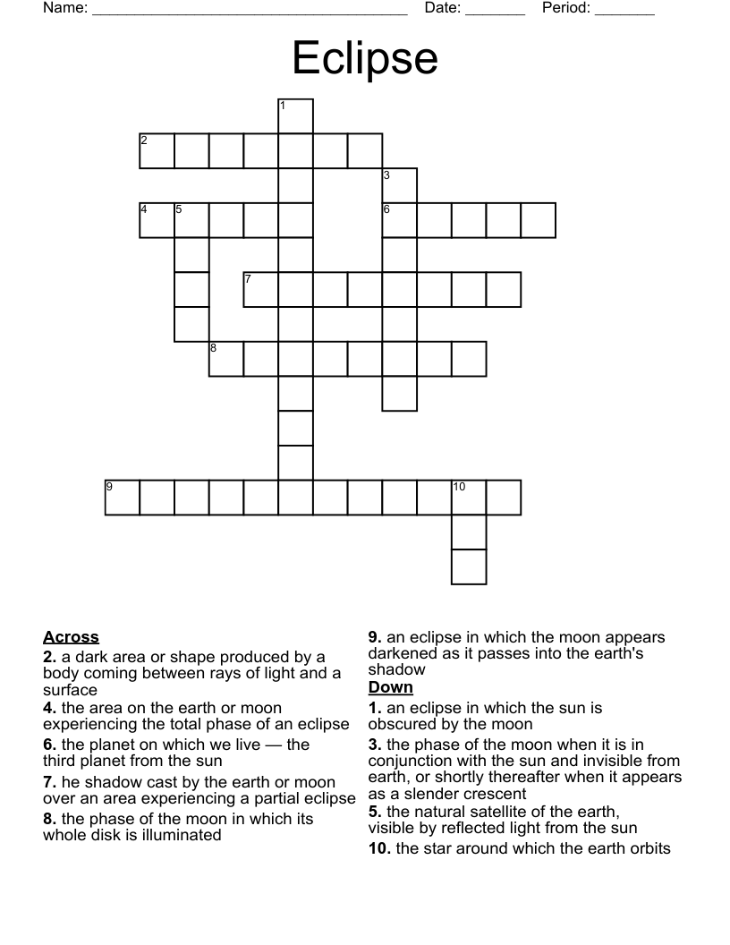 Eclipse Crossword WordMint Eclipse Crossword WordMint