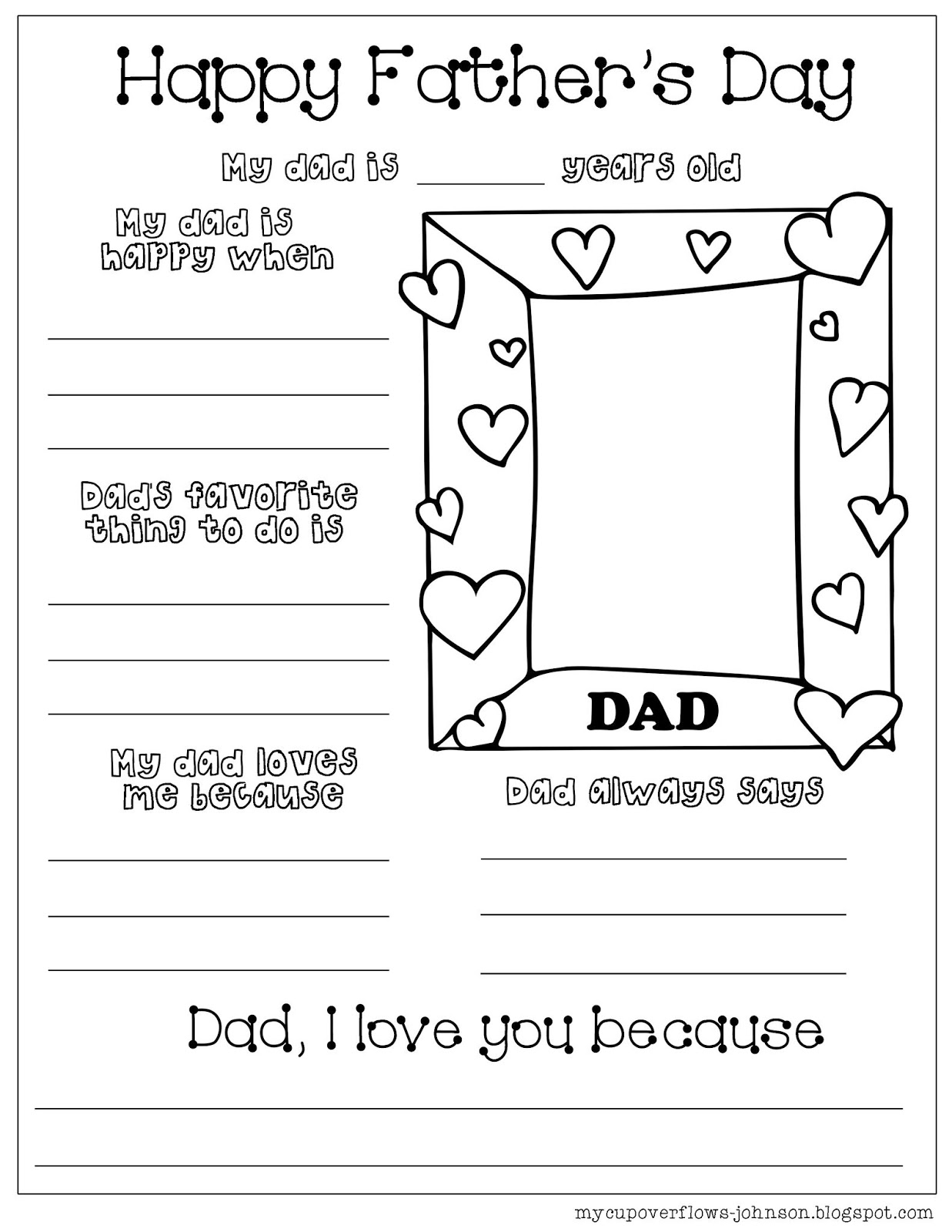 Father S Day Fill In The Blank Printable