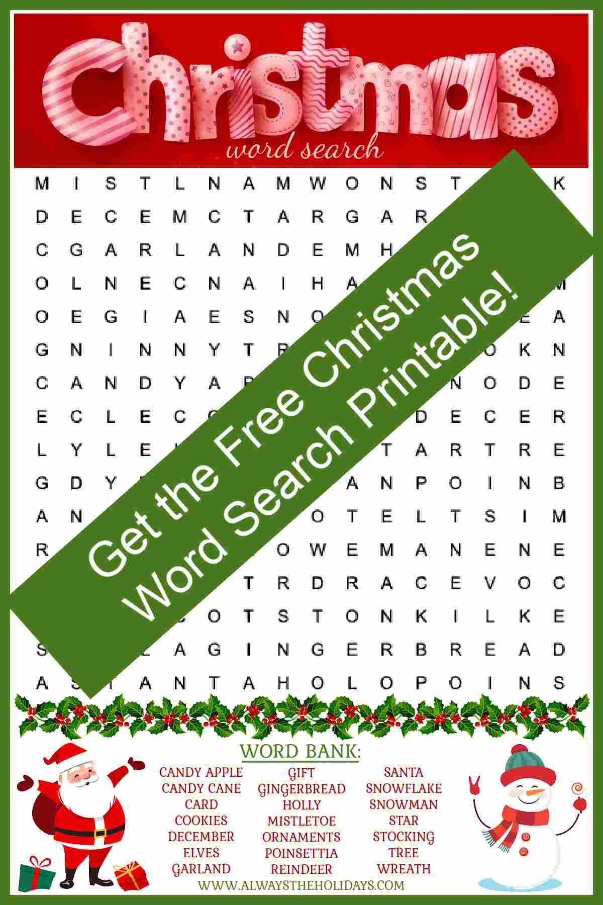 Printable Christmas Crosswords For Adults