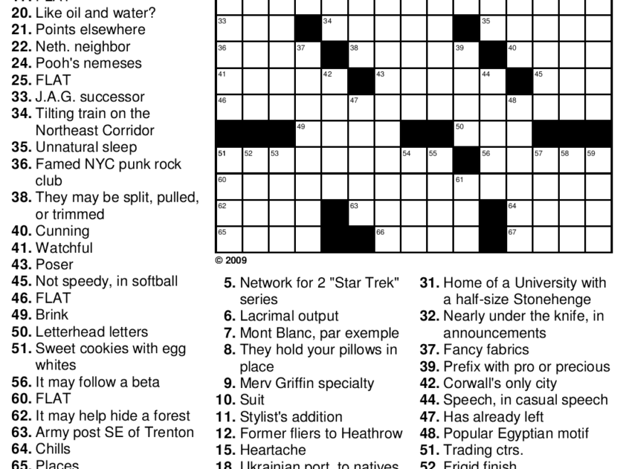 Free Crossword Puzzle 107 Thin Pretense Beekeeper Crosswords