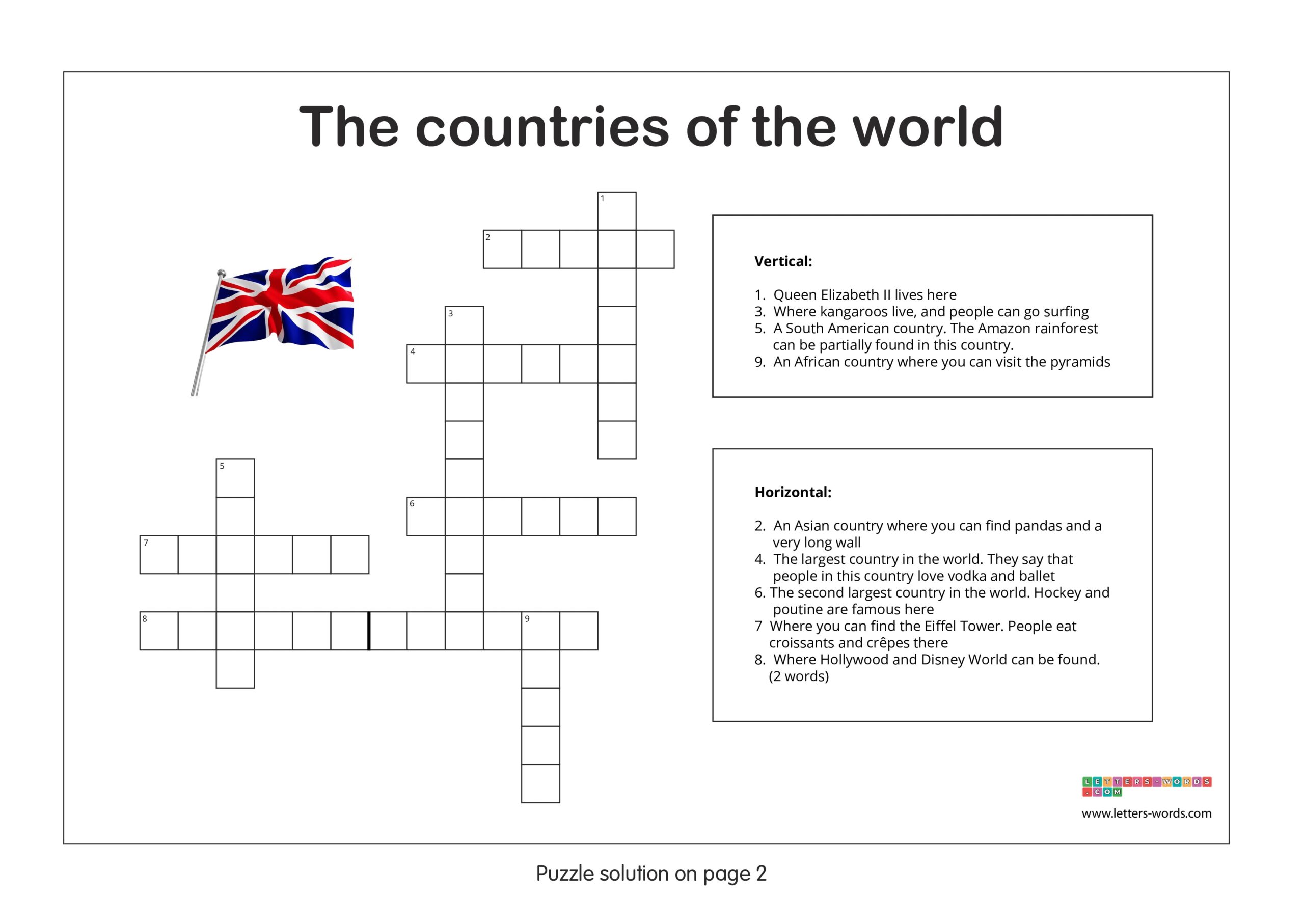  Free Crossword Puzzles For Children With Printable Solutions