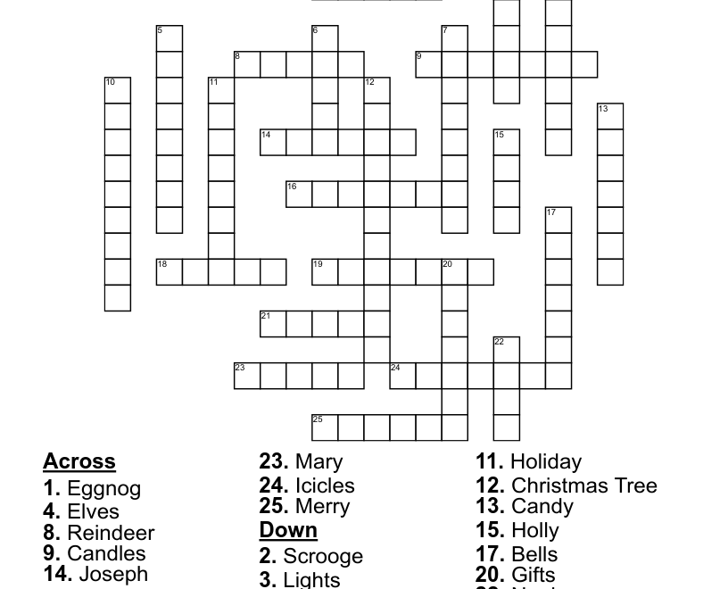 French Christmas Crossword WordMint