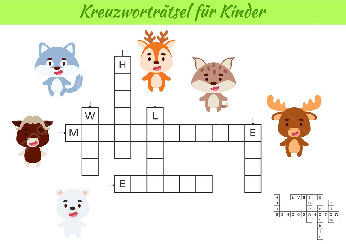 Printable Animal Crossword With Answers For Adults