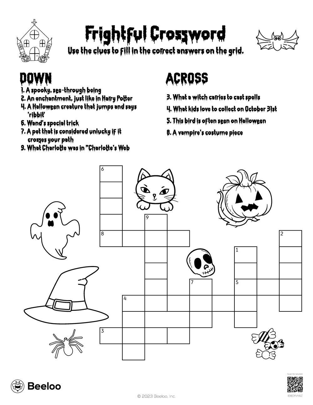 Halloween themed Crossword Puzzles Beeloo Printable Crafts And Activities For Kids Halloween themed Crossword Puzzles Beeloo Printable Crafts And Activities For Kids