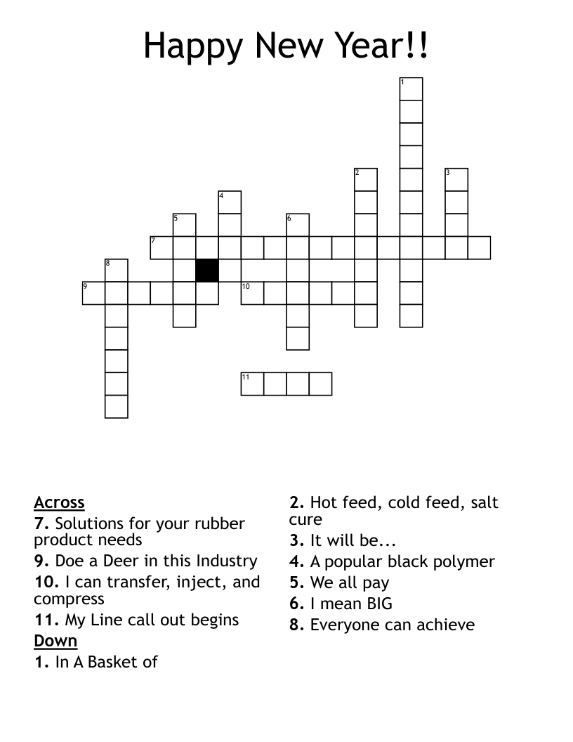 Happy New Year Crossword WordMint