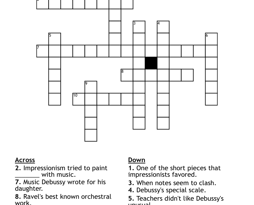Impressionism Crossword WordMint