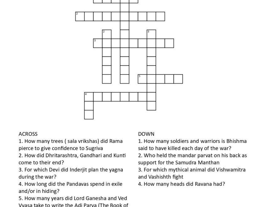 Indian Mythology Children s Crossword Activity Book The Activity Books
