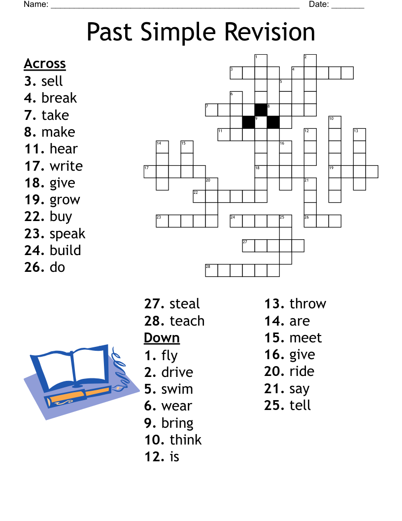Irregular Verbs Past Past Participle Crossword WordMint