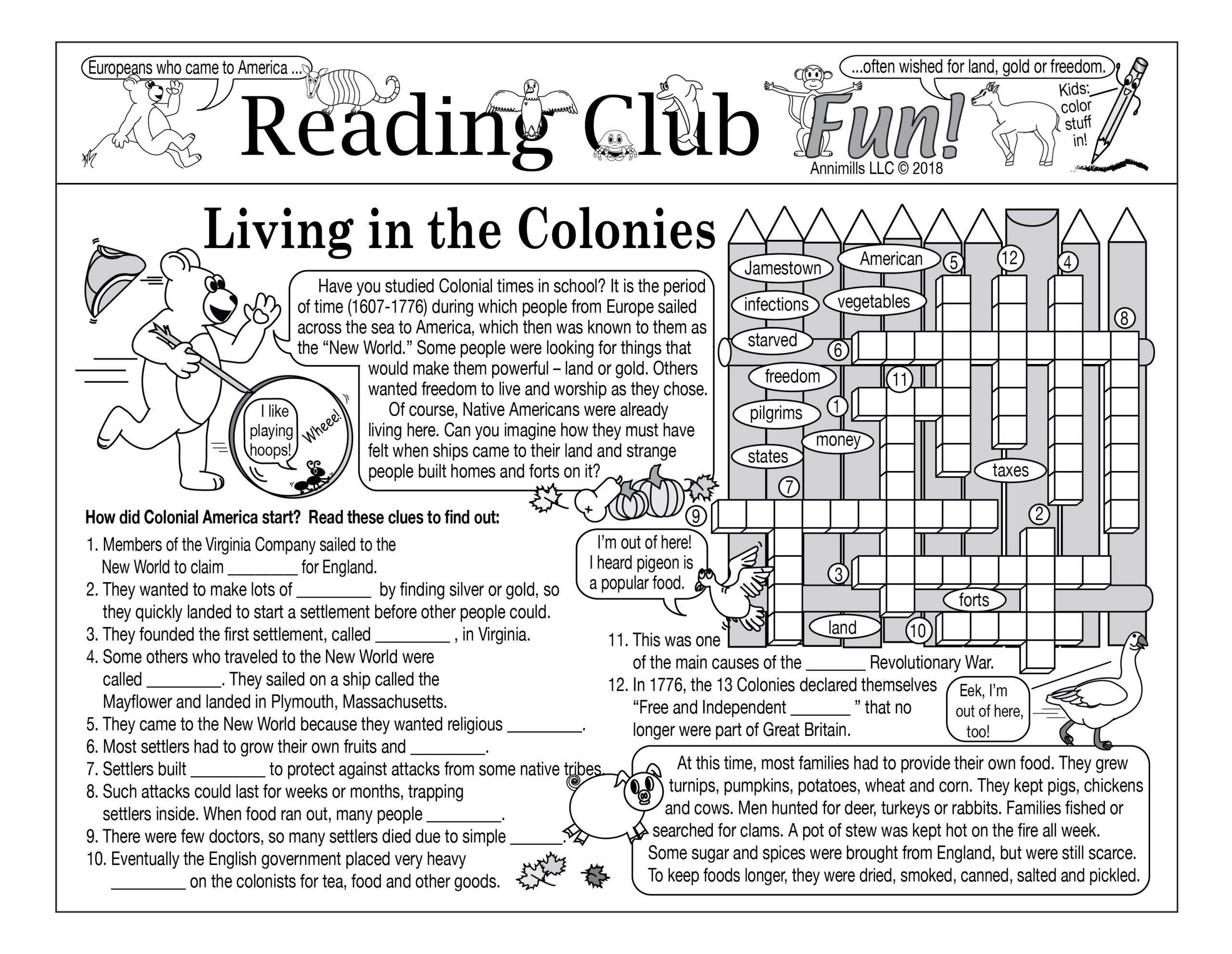 Life In The Colonies Columbus To The Revolution Printable Puzzles Made By Teachers