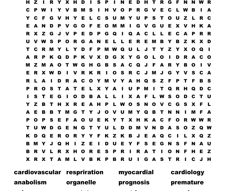 MEDICAL CROSSWORD PUZZLE Word Search WordMint
