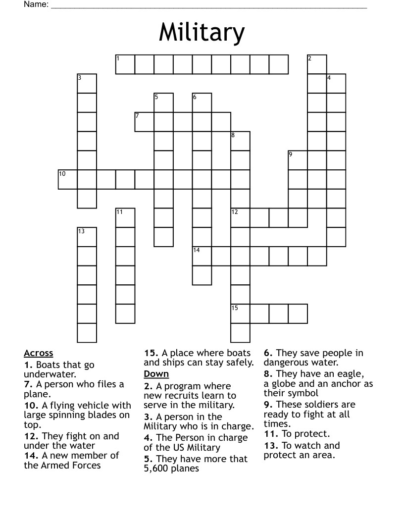 Military Crossword WordMint