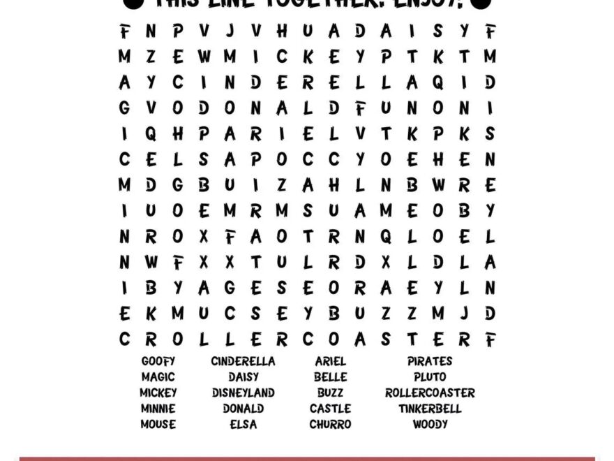 Minnie Word Search Etsy