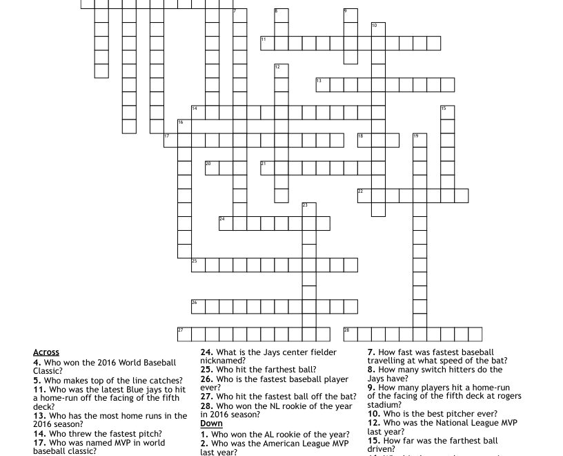 MLB Crossword WordMint