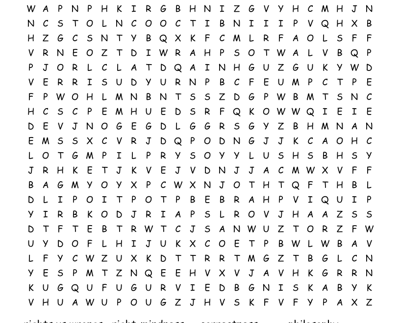 Morality And Ethics Word Search WordMint