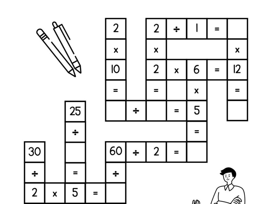 Multiplication AND Division Math Crossword Activity Combo Multiplication AND Division Math Worksheet Math Busy Binder Printable Kids DIGITAL Etsy