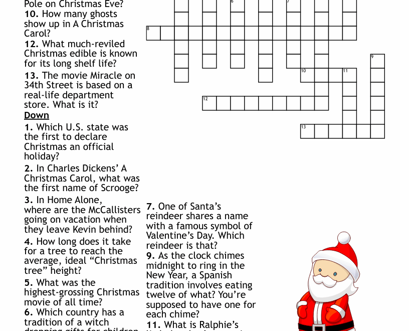 New Year s Eve And Nativity Scene Crossword WordMint
