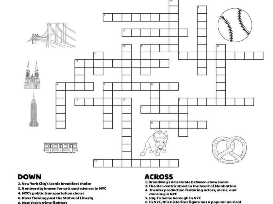 New York City themed Crossword Puzzles Beeloo Printable Crafts And Activities For Kids