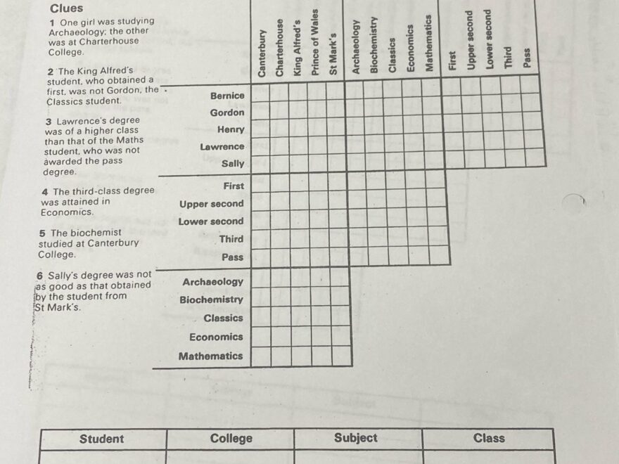 Please Help Me Find A Solution For Logic Puzzle Penny Press Oct 1991 R puzzles
