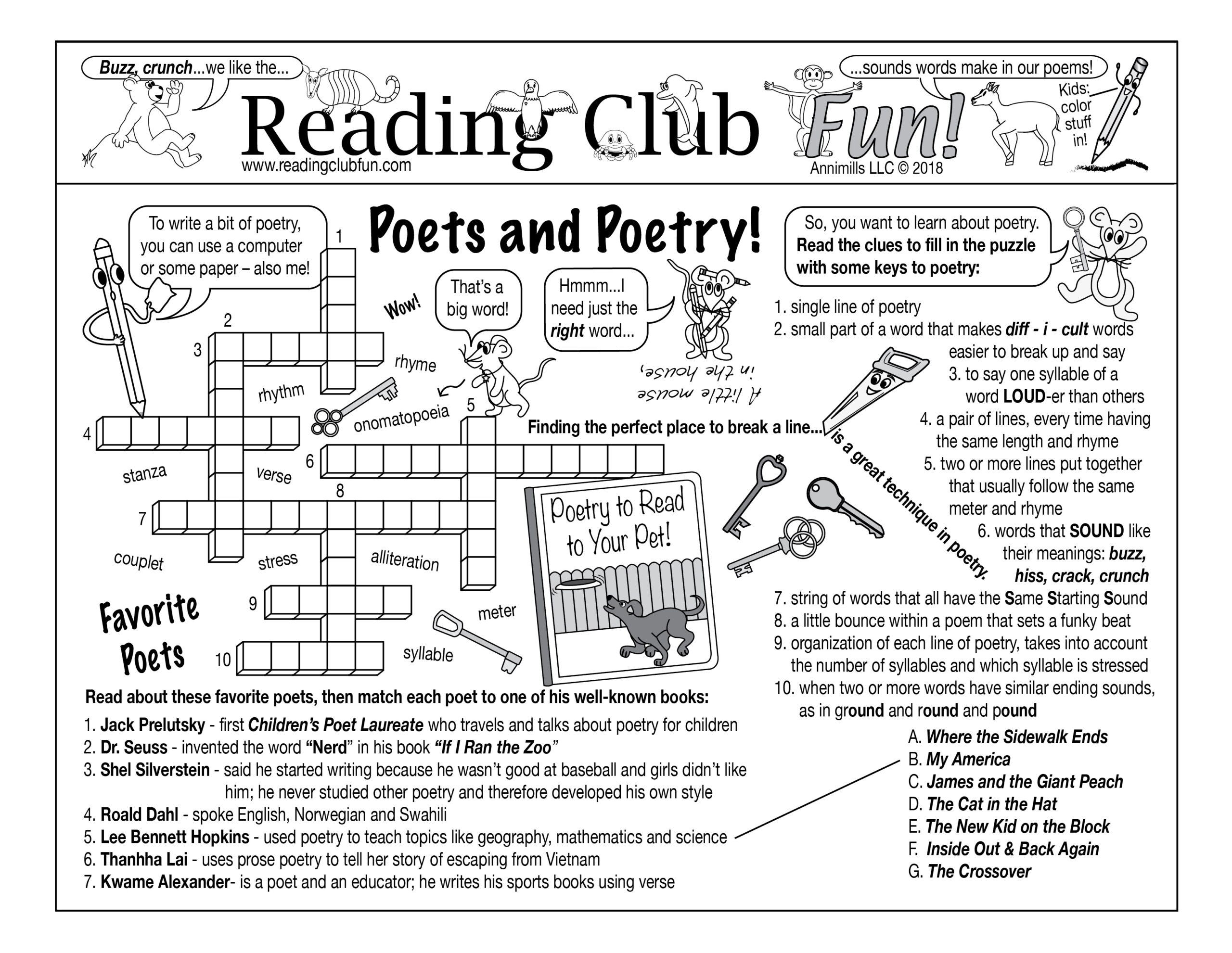 Poets And Poetry Printable Puzzle Set Made By Teachers
