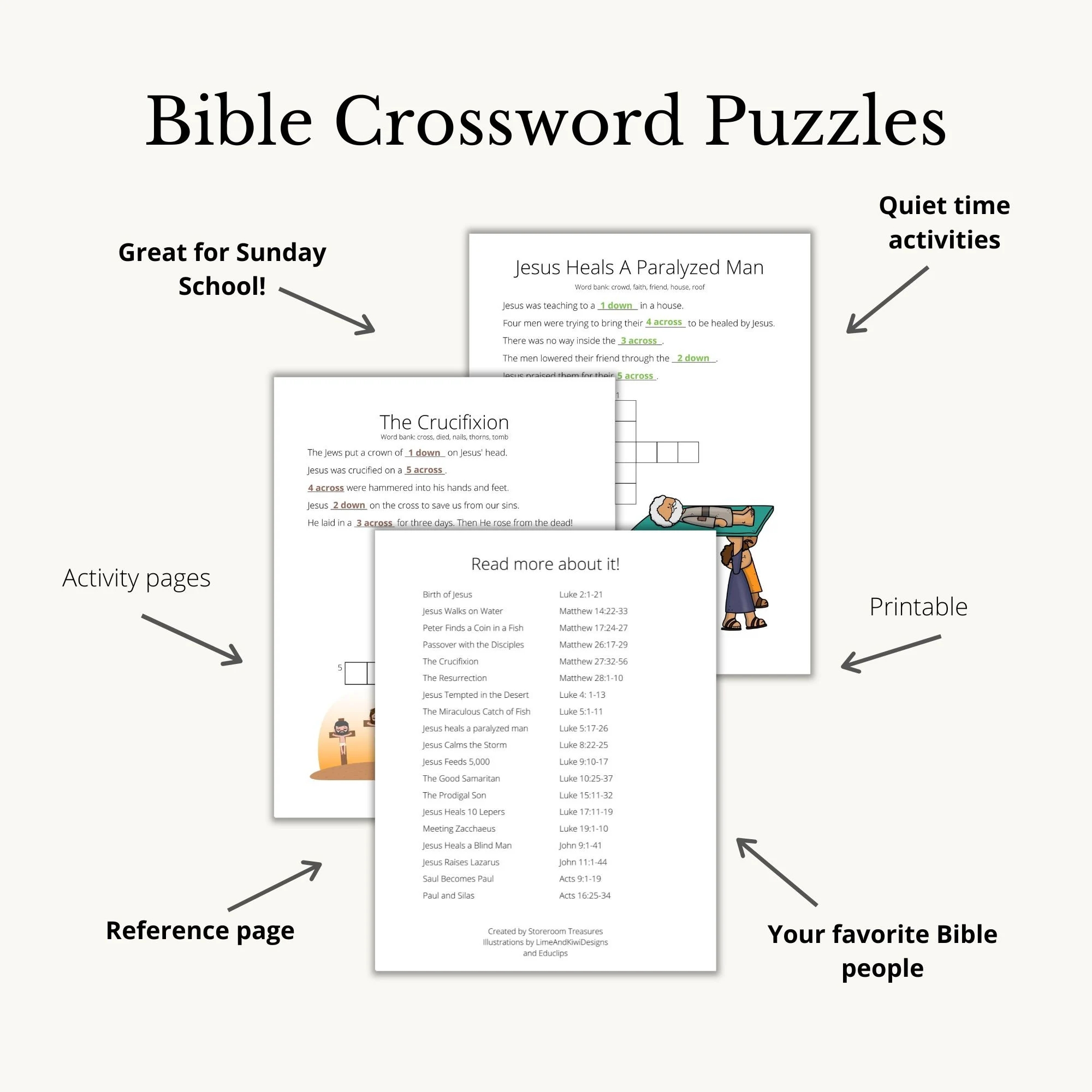Printable Crossword Puzzle Activity Book New Testament Etsy