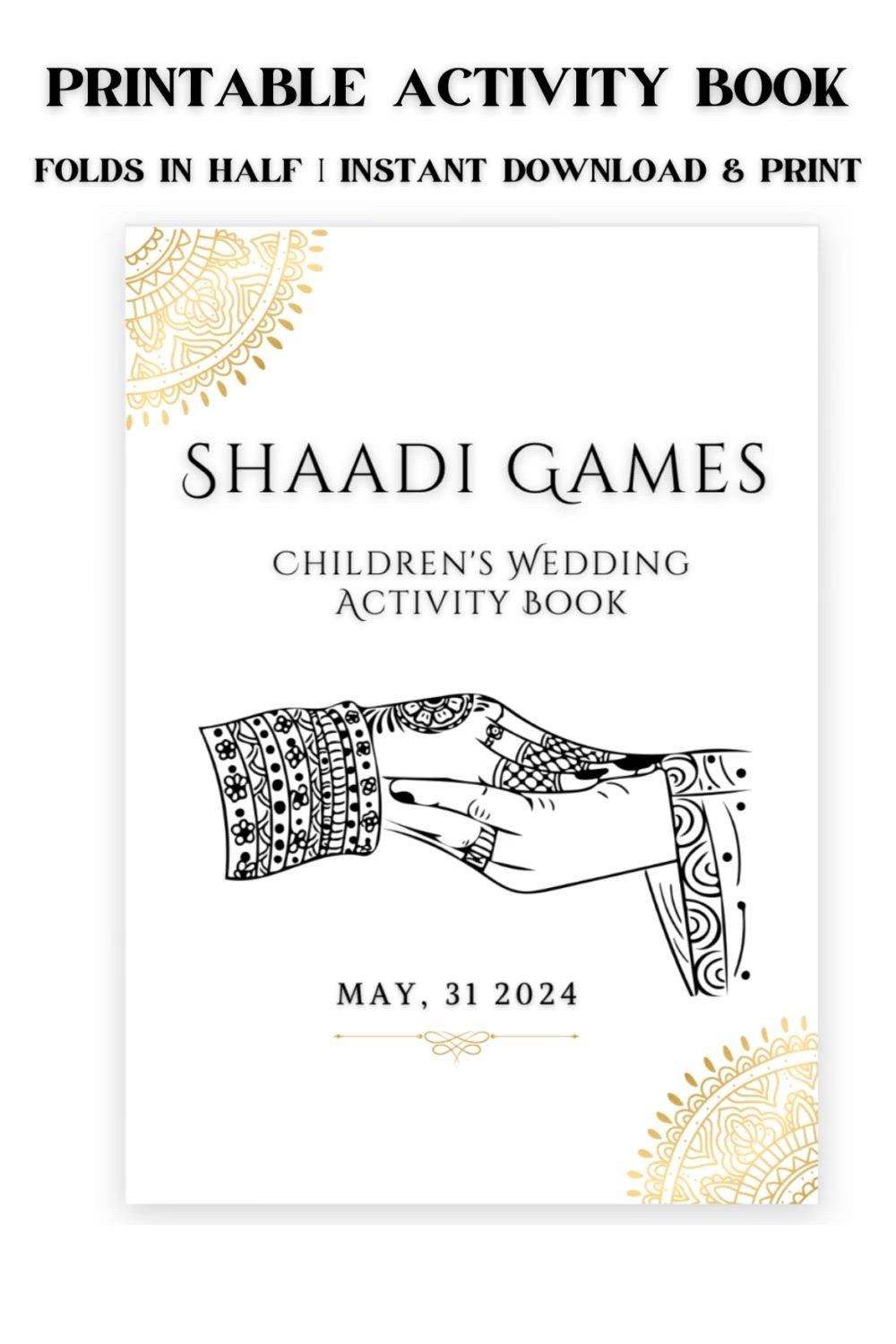 Printable Kids Wedding Activity Book Indian Wedding Wedding Games