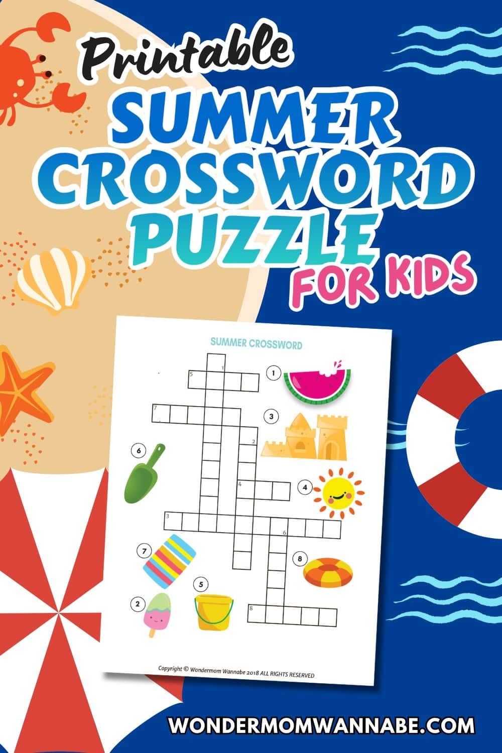 Summertime Crossword Puzzle Printable