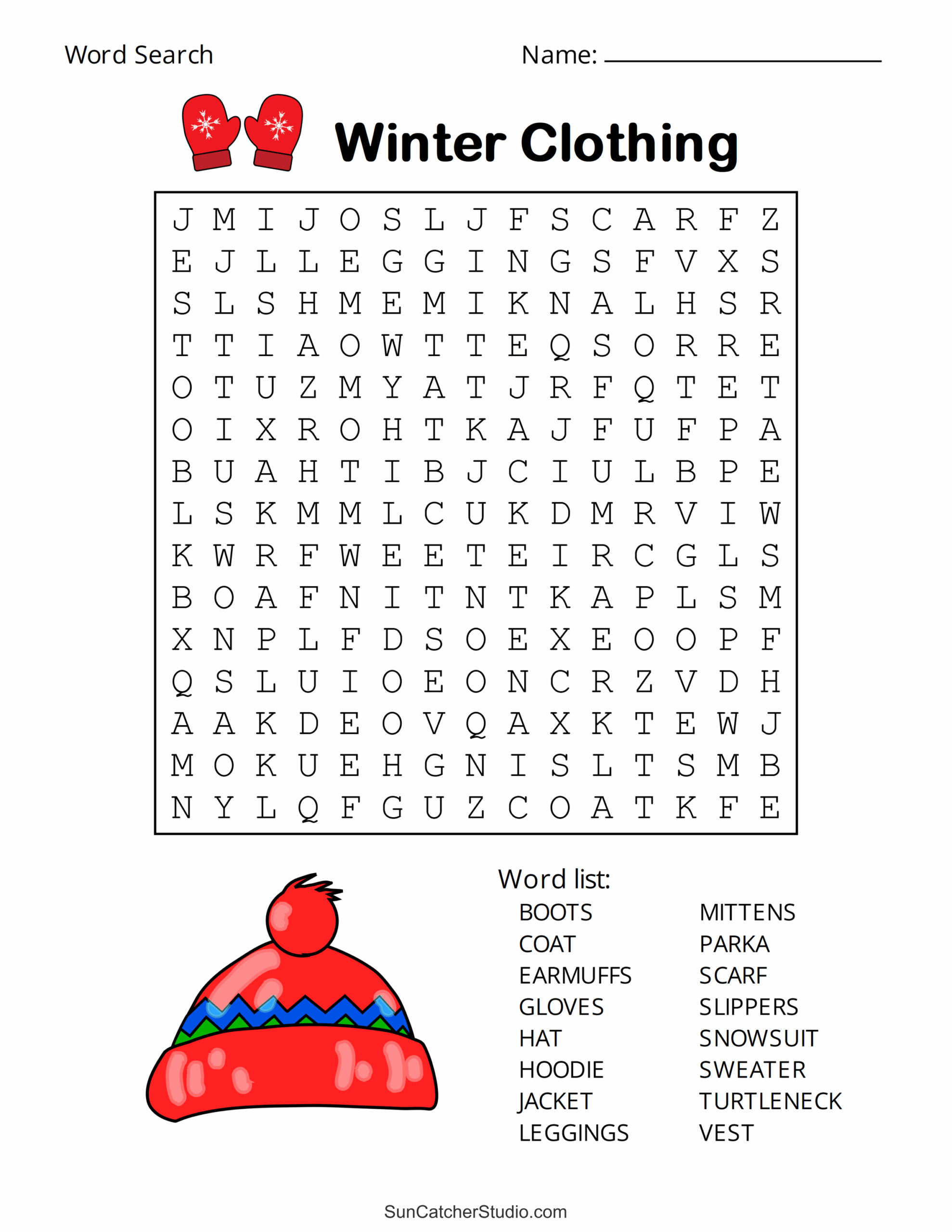 Winter Season Word Searches And Crosswords Printable