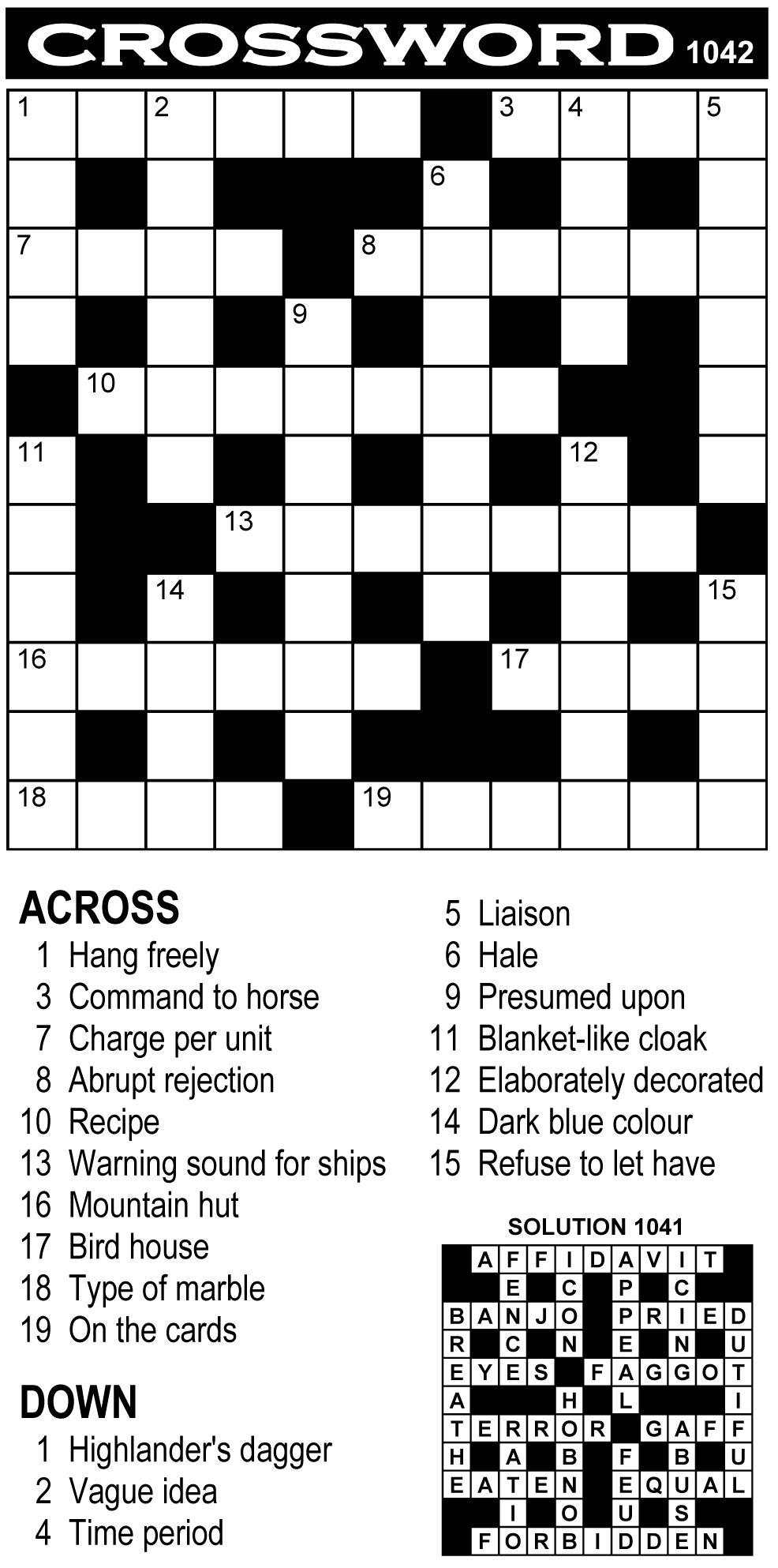 Quick Standard Crossword 11x11 Knight Features Content Worth Sharing