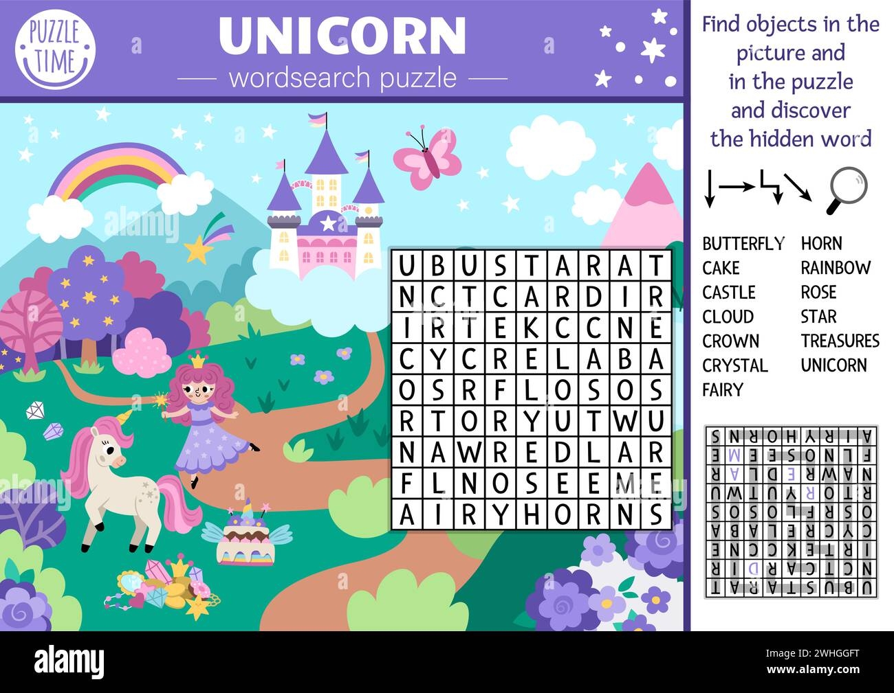 Printable Unicorn Crossword