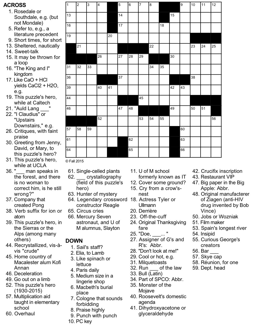 Renaissance Man Crossword Puzzle