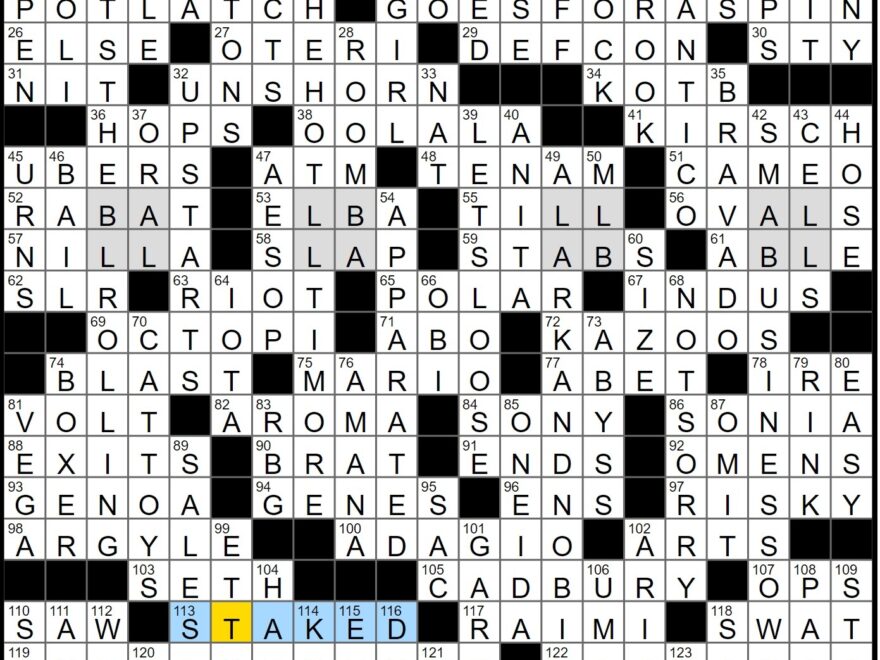 Rex Parker Does The NYT Crossword Puzzle Leave Off As The Last Word Of A Sea Creatures That May Employ Camouflage When Hunting Beginning Of The Joint Army Navy Phonetic Alphabet
