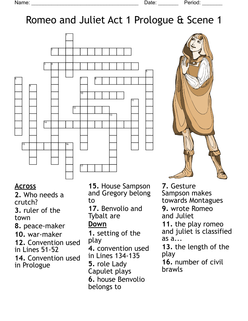Romeo And Juliet Crossword Puzzle WordMint