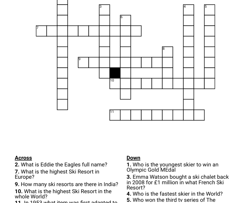 Skiing Snowboarding Crosswords Word Searches Bingo Cards WordMint