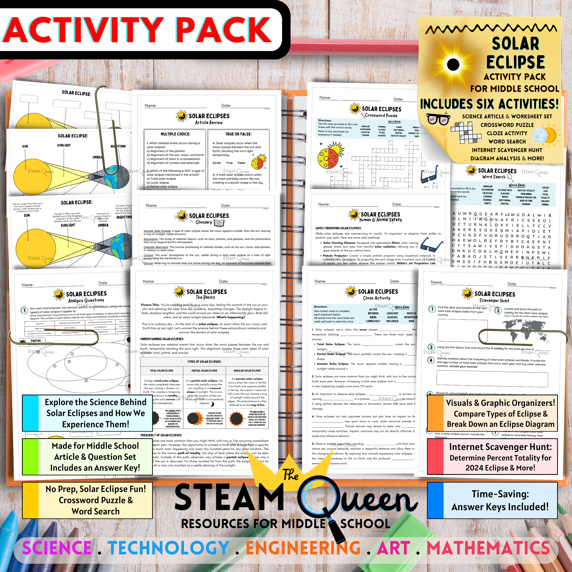 Solar Eclipse 2024 BUNDLE Interactive Google Slides Article Worksheet Set Crossword Middle School Classful Solar Eclipse 2024 BUNDLE Interactive Google Slides Article Worksheet Set Crossword Middle School Classful