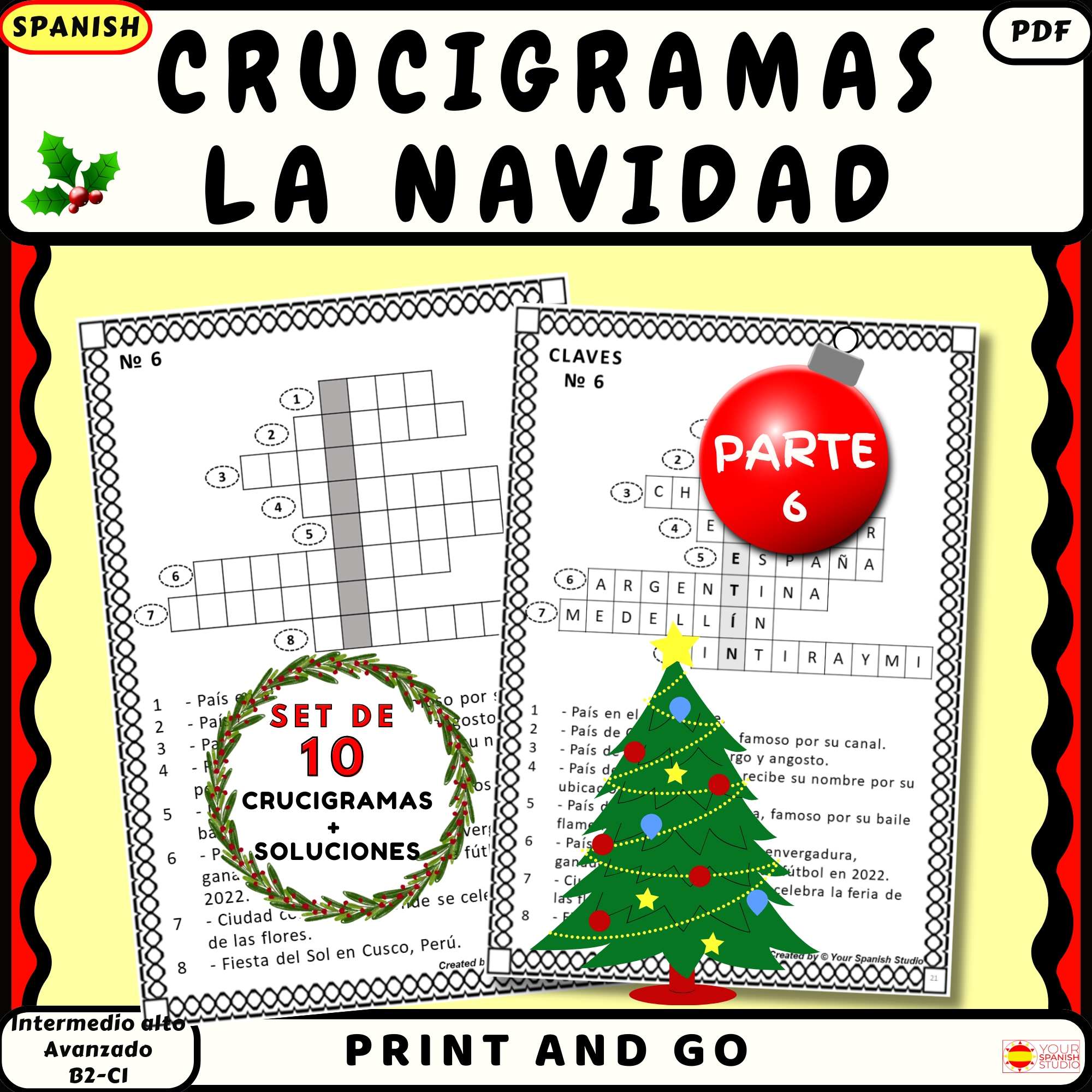 Printable Crosswords In Spanish Christmas