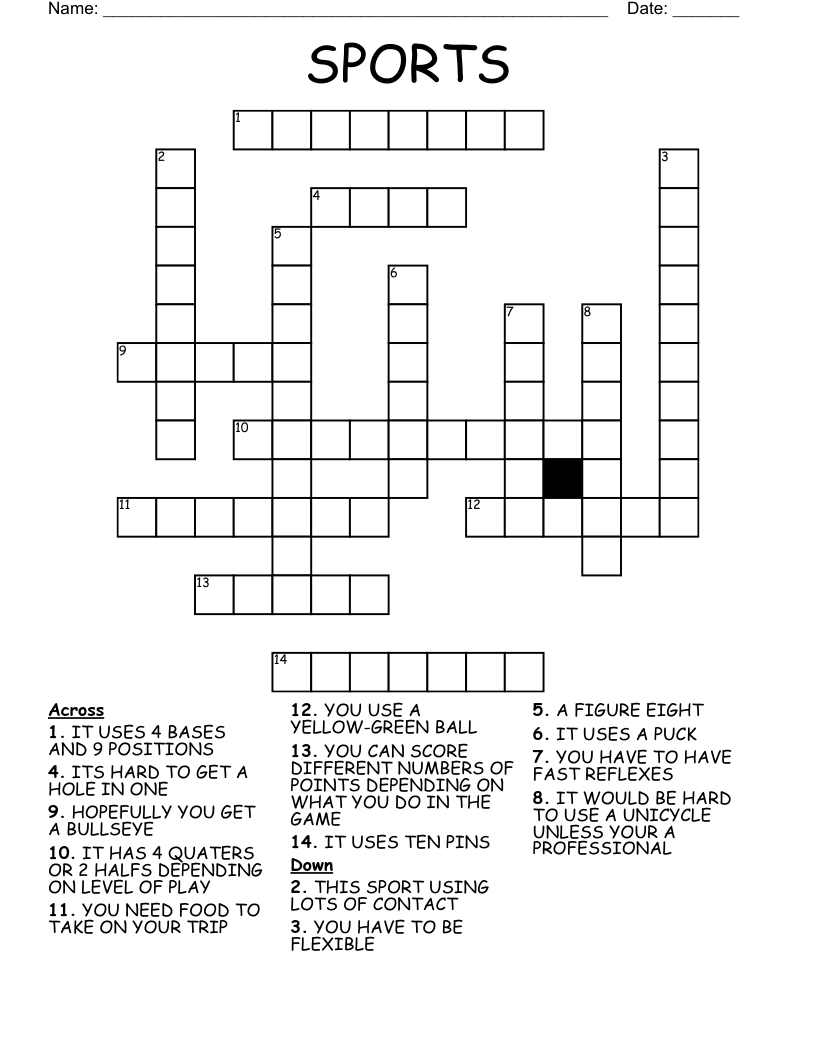 SPORTS Crossword WordMint
