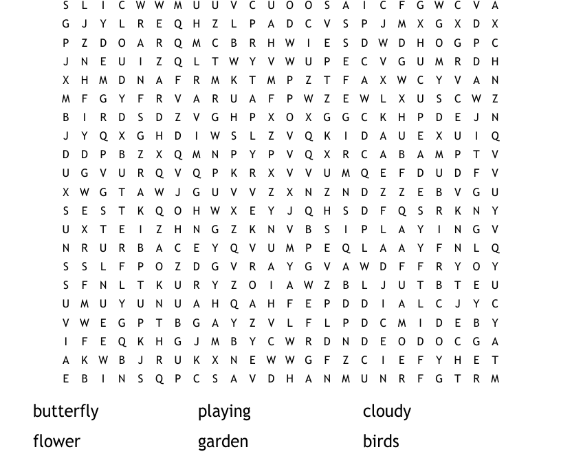 Spring 1st Grade Science Word Search WordMint
