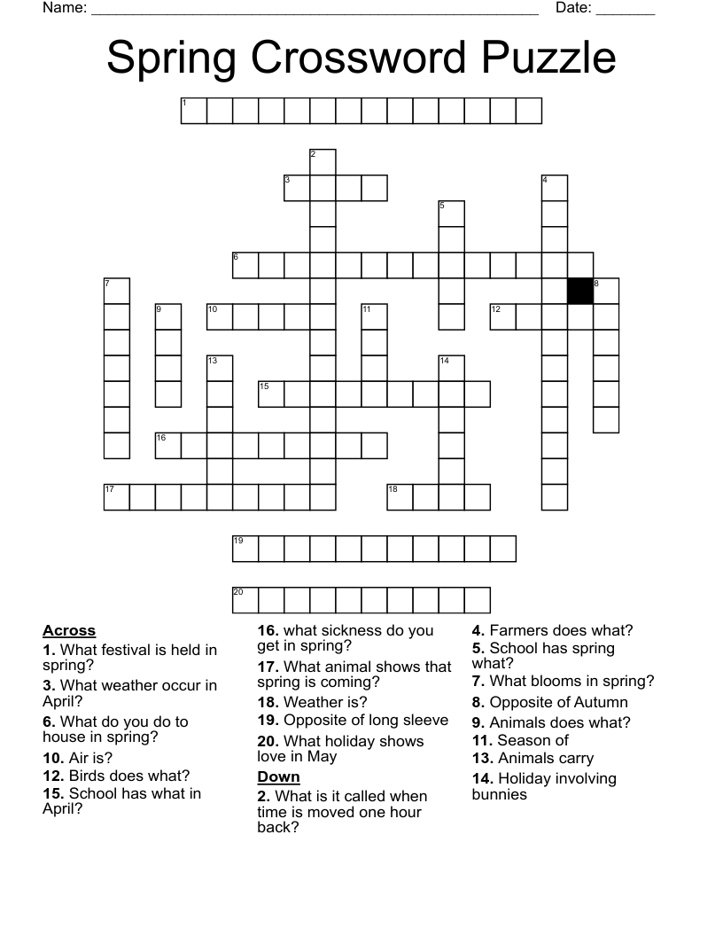 Spring Crossword WordMint