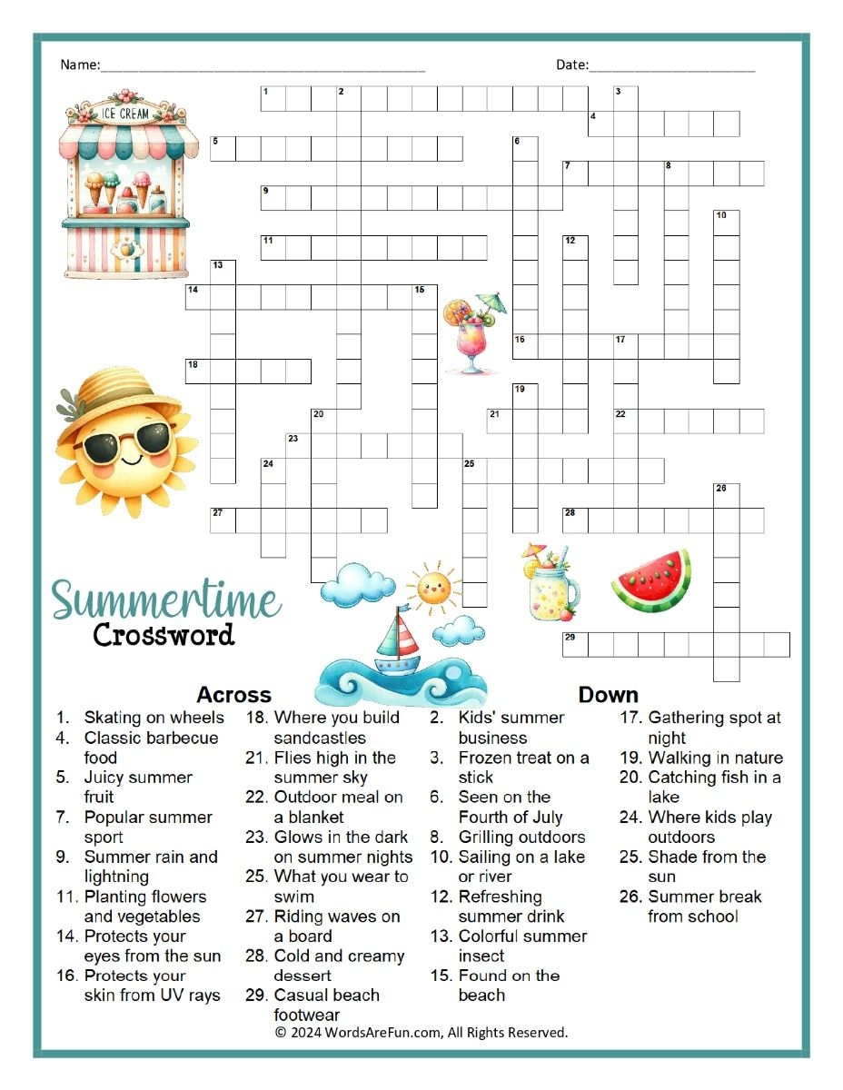 Summer Crossword Puzzle