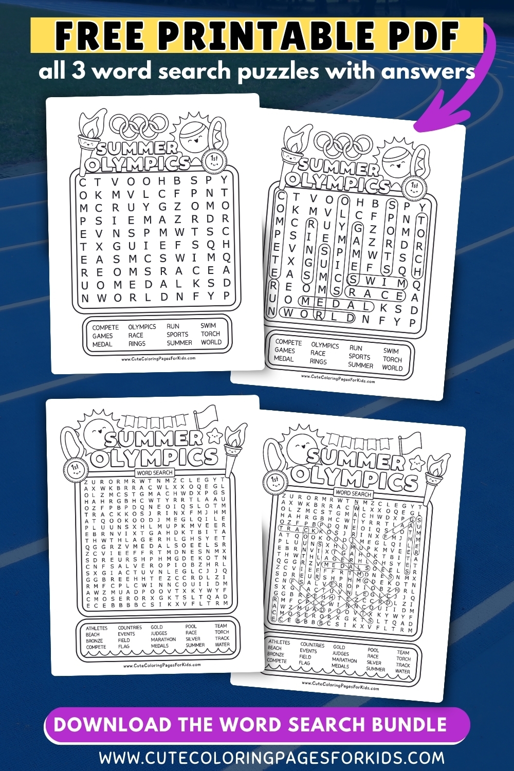 Summer Olympics Word Search 3 Fun Free Printables Cute Coloring Pages For Kids
