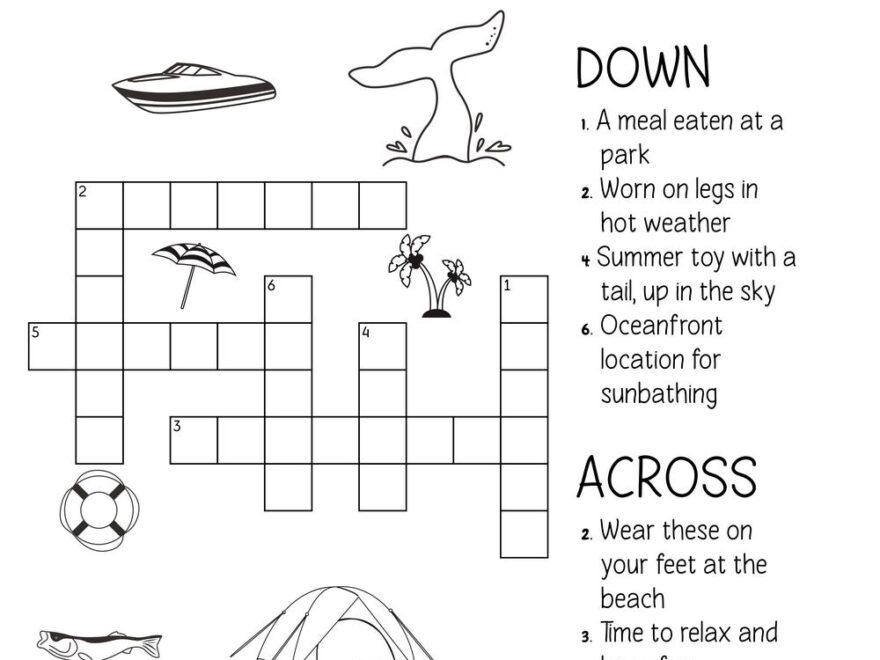 Summer themed Crossword Puzzles Beeloo Printable Crafts And Activities For Kids