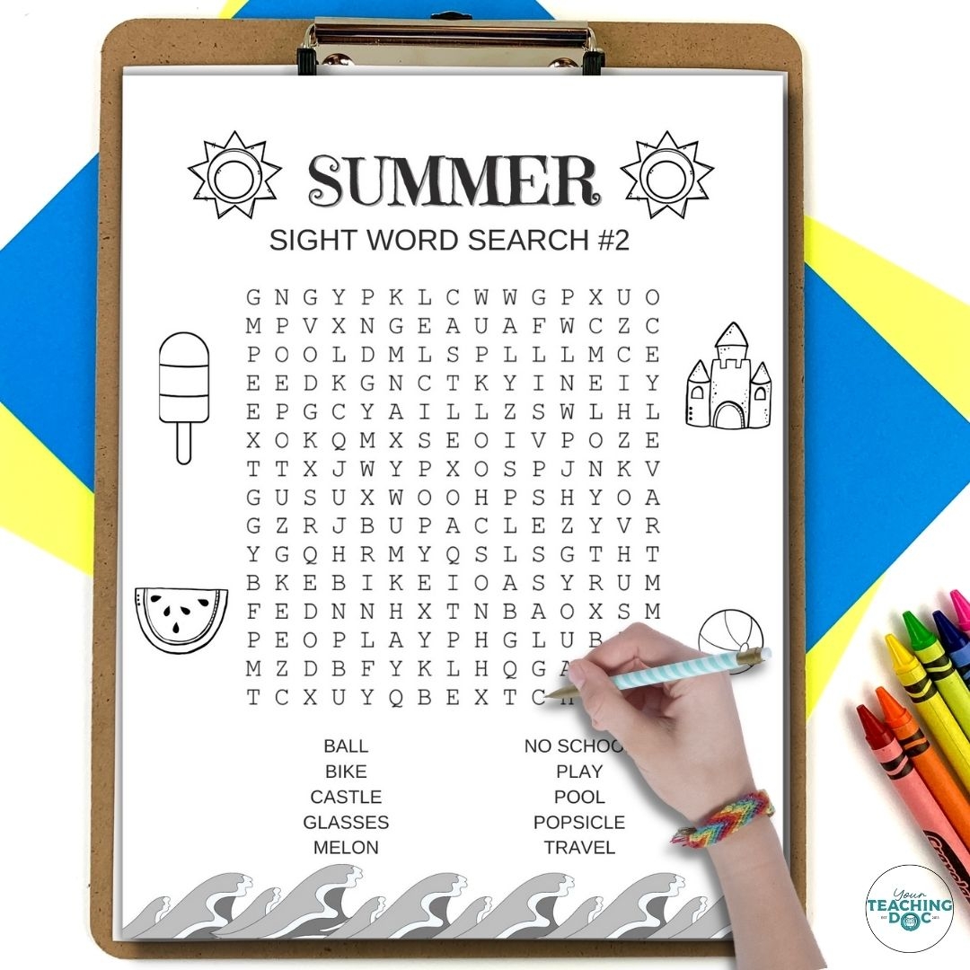 Summer Crossword Puzzle Printable Middle School