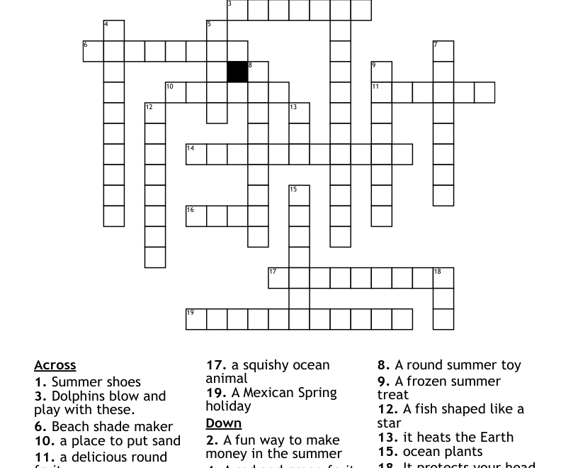 Summertime Crossword WordMint