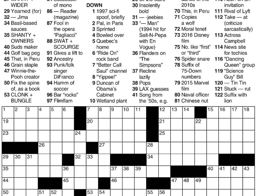 Super Crossword Re sounding Duos Your West Central Voice