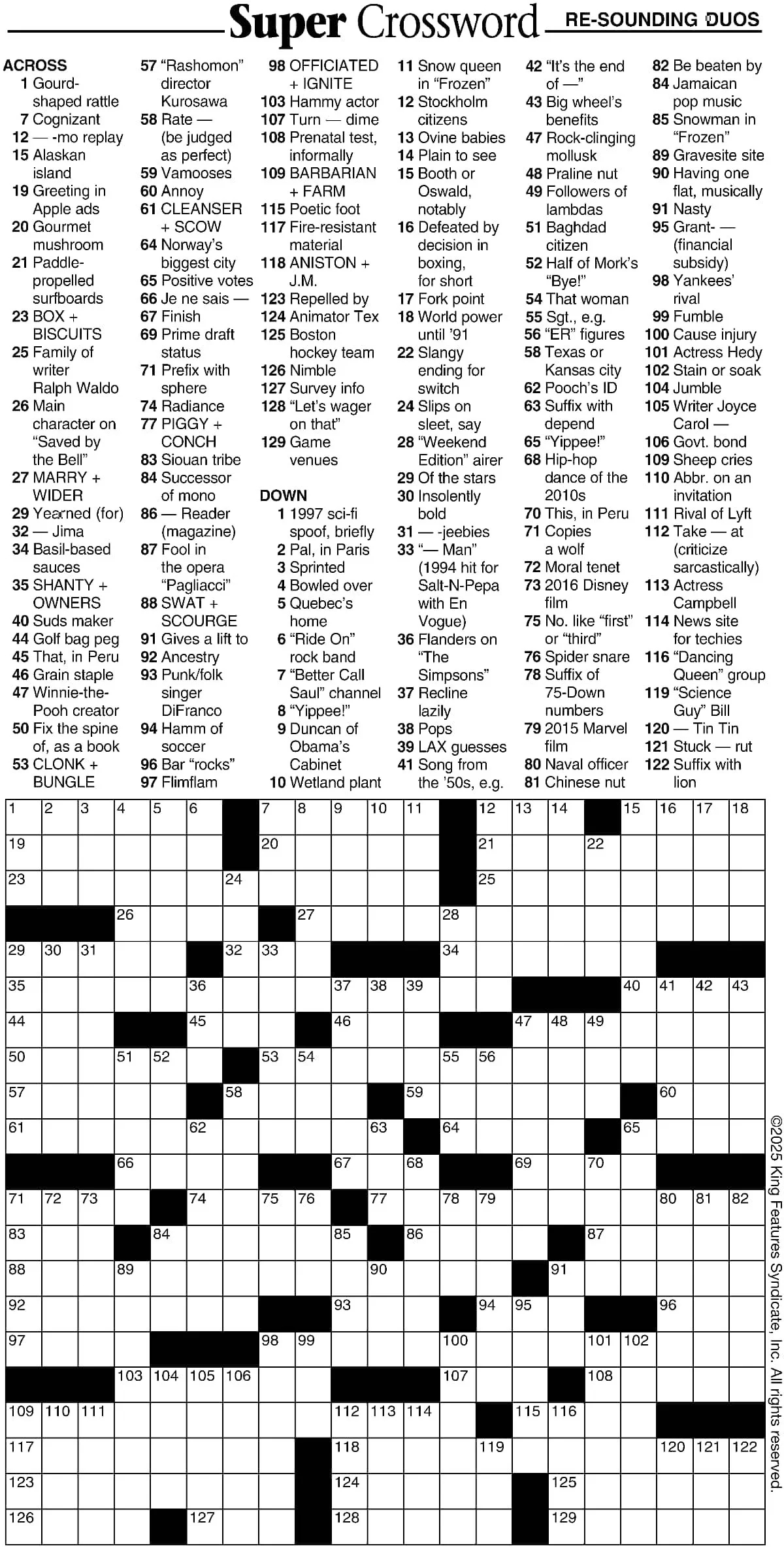 Printable Crossword Puzzles With Answers